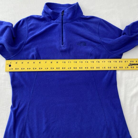 North Face Fleece Pullover Jacket Womens Medium Blue 1/4 Zip Activewear Outdoor - Picture 7 of 9